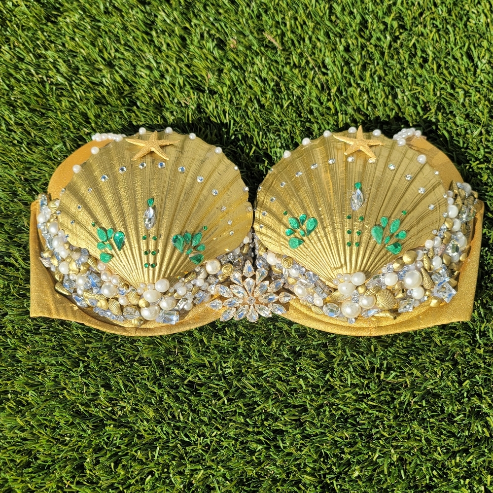 HALLOWEEN 🧜🏼‍♀️ Entire MERMAID COSTUME! Handmade w/ Swarovski Crystals!!